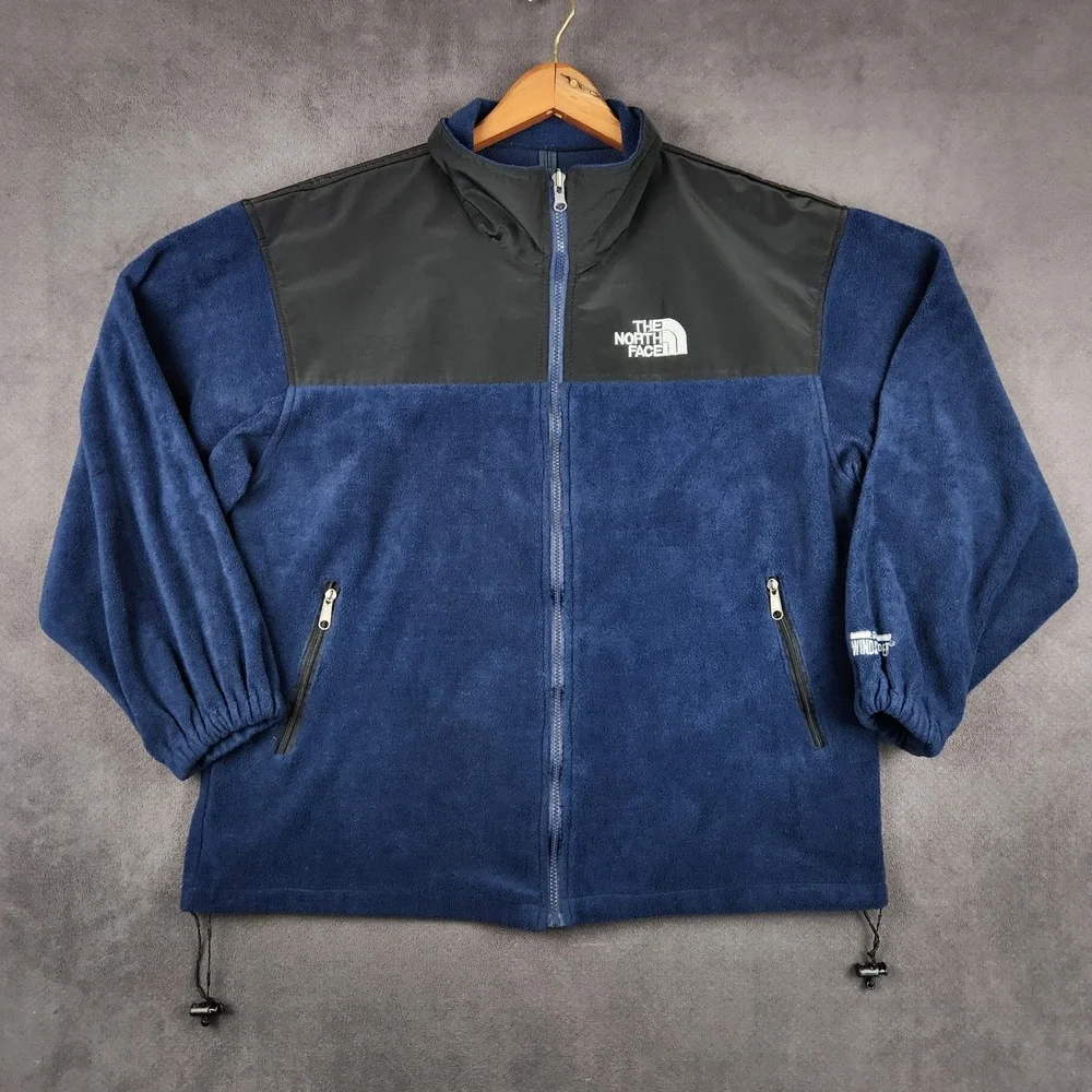 Vintage The North‎ Face Windstopper Fleece Jacket Mens large Blue Black Full Zip